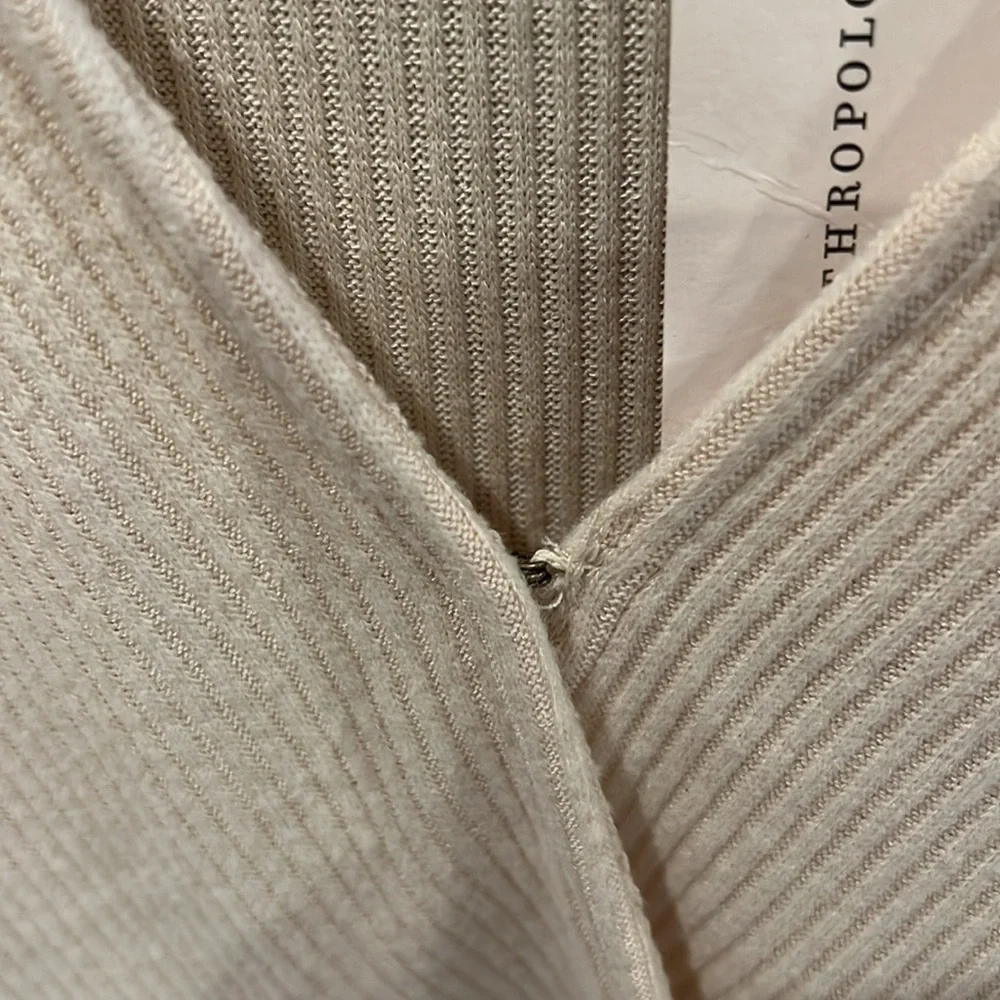 Anthropologie Lace Sleeve Ribbed Long Sleeve Top - Picture 7 of 10